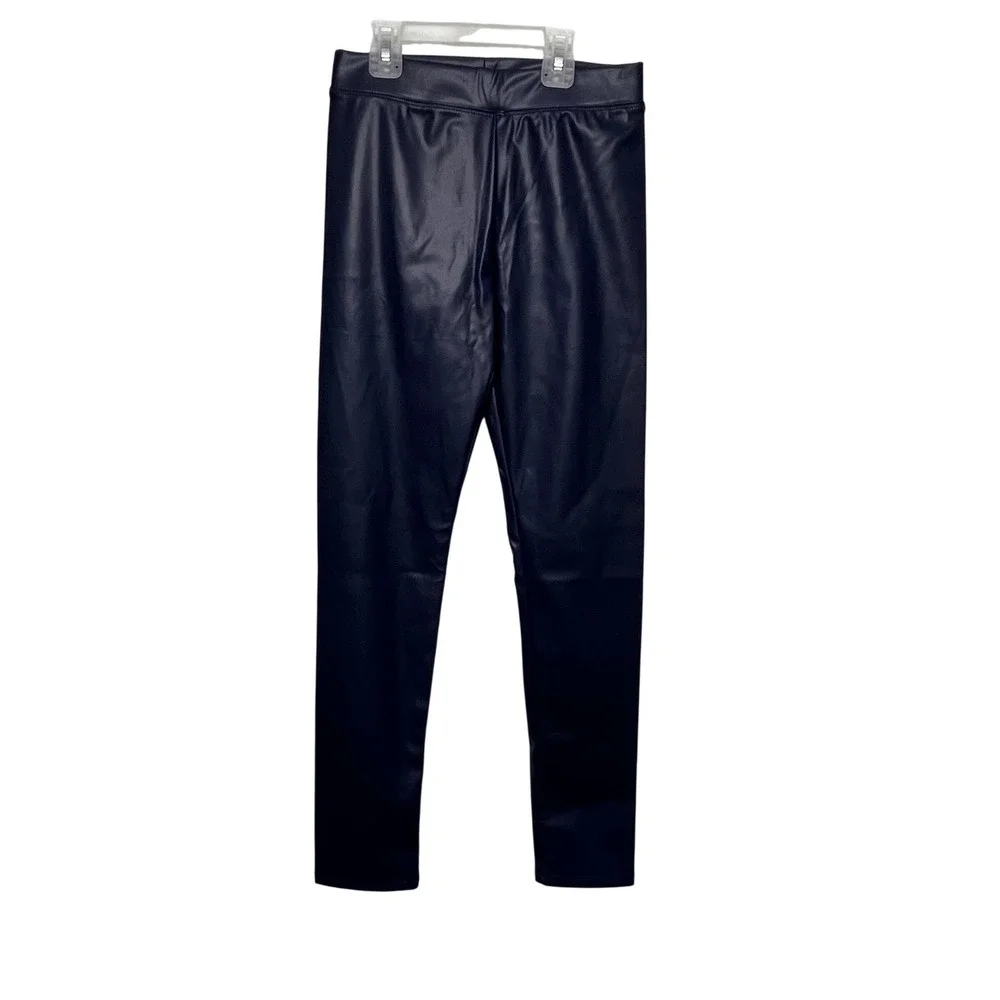 Crewcuts Kids Navy Blue Faux Leather Leggings Pants Size 12 NWT Vegan Chic Edgy‎